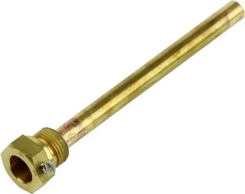 Metallene Tauchhülse mit gewinkeltem Anschluss und Schraube, gefertigt von Bosch, für den Einsatz in verschiedenen technischen Anwendungen.